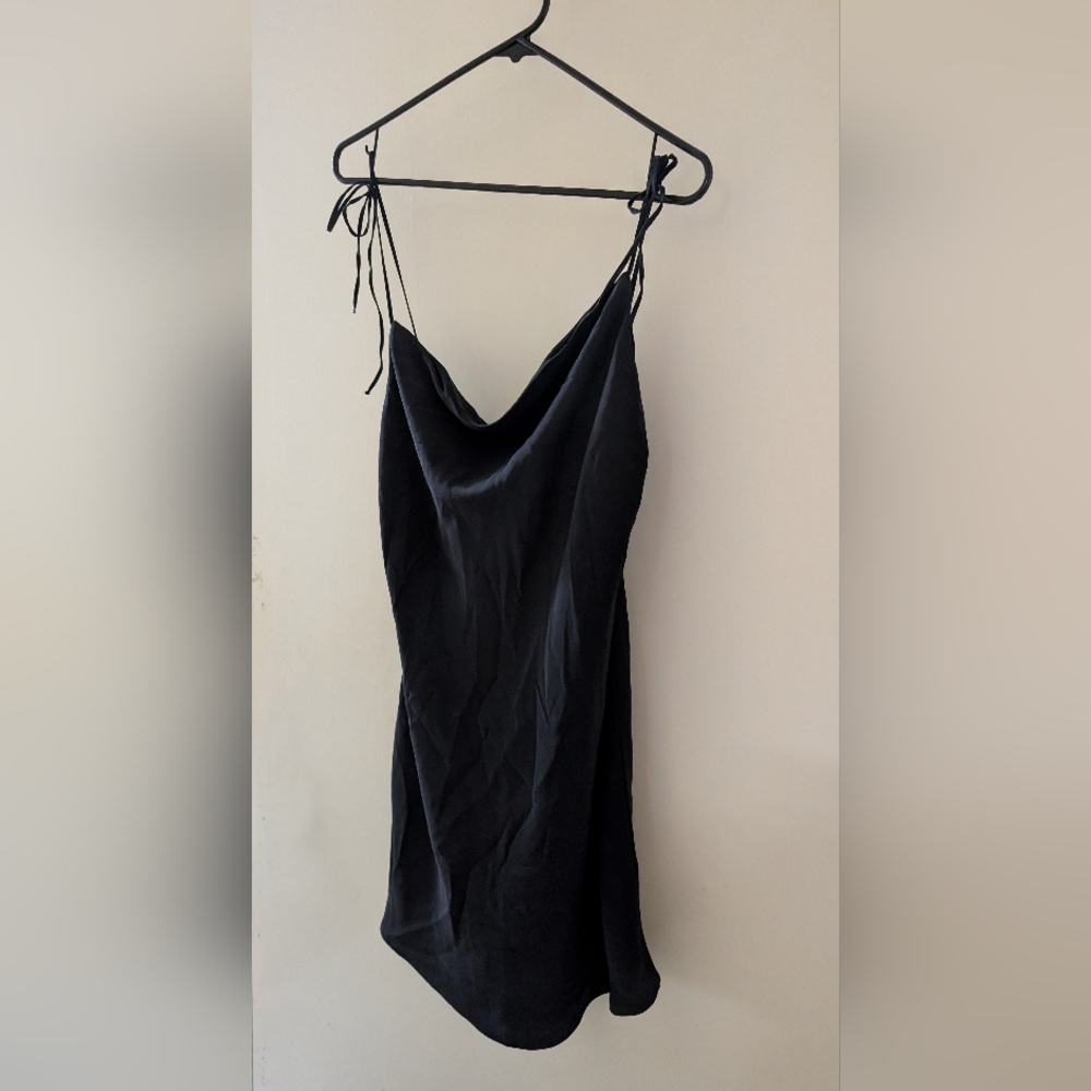 Abercrombie & Fitch Black Tie Strap Slip Mini Dress Size Small Petite SP NWT